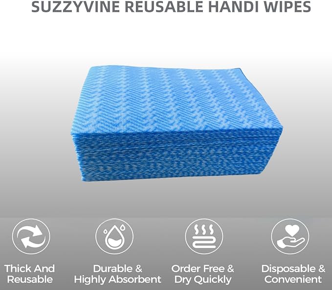 SUZZYVINE Handi Wipes Reusable Cloths Disposable Cleaning Cloth Reusable Paper - Image 3