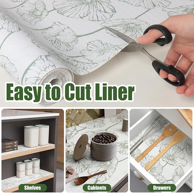 Shelf Liner for Kitchen Cabinets Non Adhesive Kitchen Drawer Liner, Non-Slip - Image 4