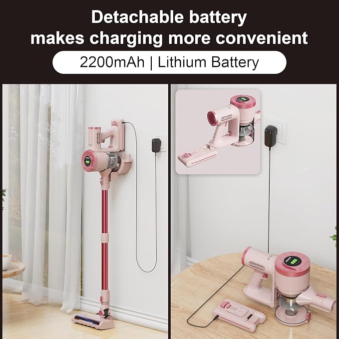 Cordless Stick Vacuum Cleaner, 30KPa Handheld Rechargeable Battery Lightweight - Image 5