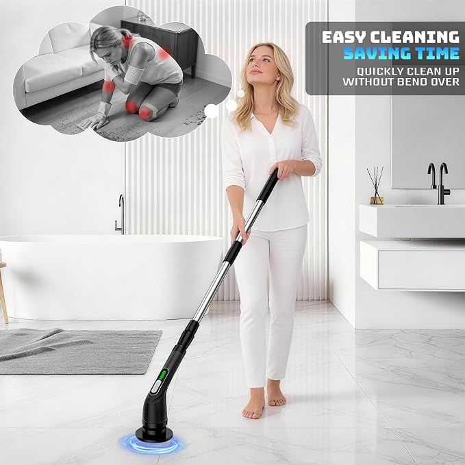 Electric Spin Scrubber, Powerful 2-Speed Cleaning Brush, IPX7 Waterproof - Image 4