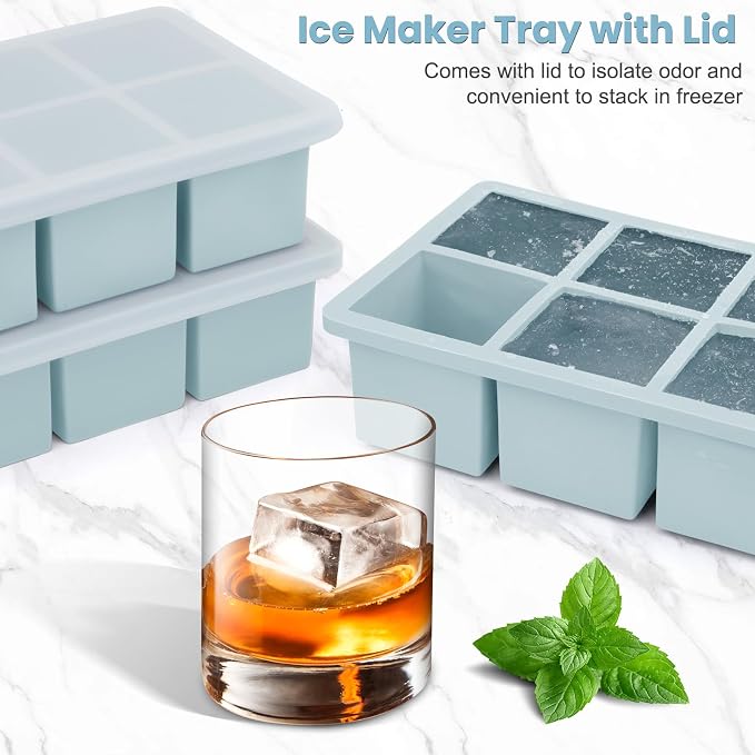 Large Silicone Ice Cube Tray 3Pack, SAWNZC Big Square Ice Cube Molds - Image 5
