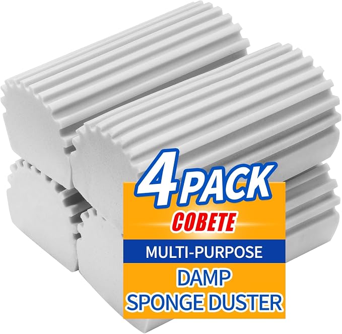 COBETE Damp Clean Duster Sponge, Reusable Damp Dusting Sponge Household Cleaning by COBETE