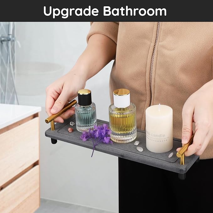 Segbeauty 12x4 Instant Dry Sink Caddy, Water Absorbing Stone Drying Tray - Image 6