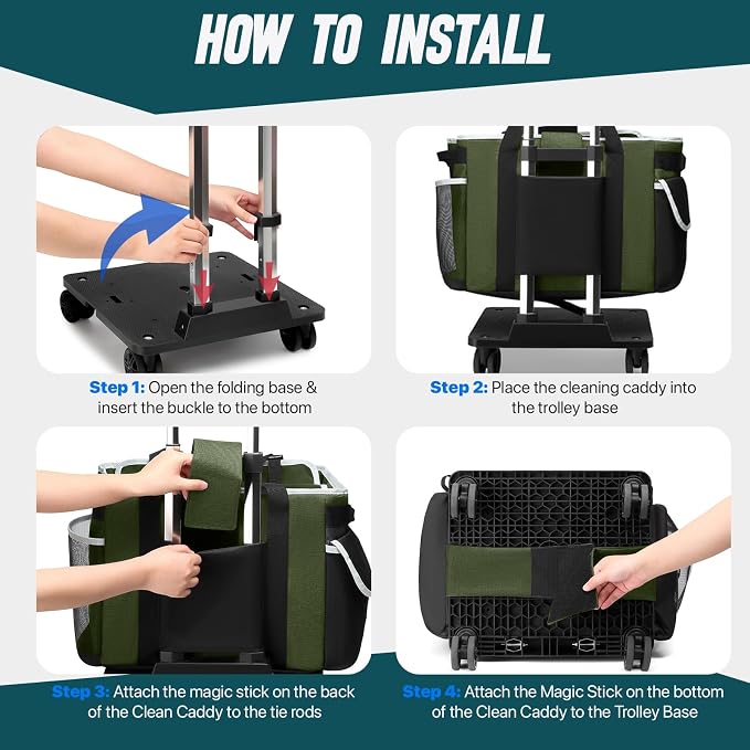 Large Rolling Cleaning Caddy Bag - Image 3