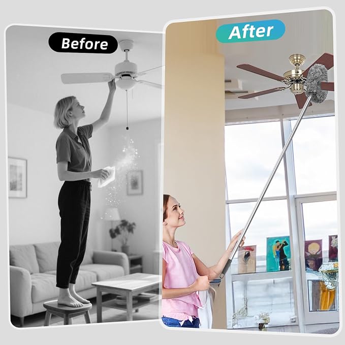 DRQ Ceiling Fan Cleaner Duster, Reusable Microfiber Duster - Image 7