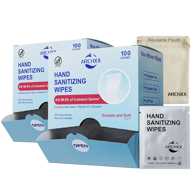 ARCHXX Cotton-Like Softness Hand Sanitizer Wipes, Antibacterial Hand Wipes by ARCHXXeachwipecounts