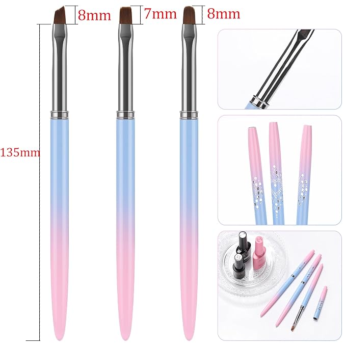 JASSINS Nail Art Clean Up Brushes, - Image 7