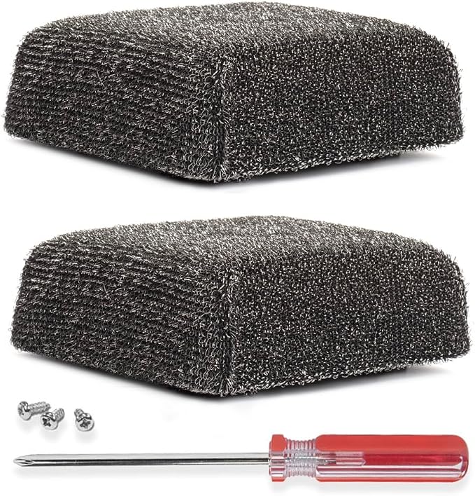 BBQ-AID 2-Pack Bristle Free Grill Brush Replacement Heads, Grill Cleaning by BBQ-AID