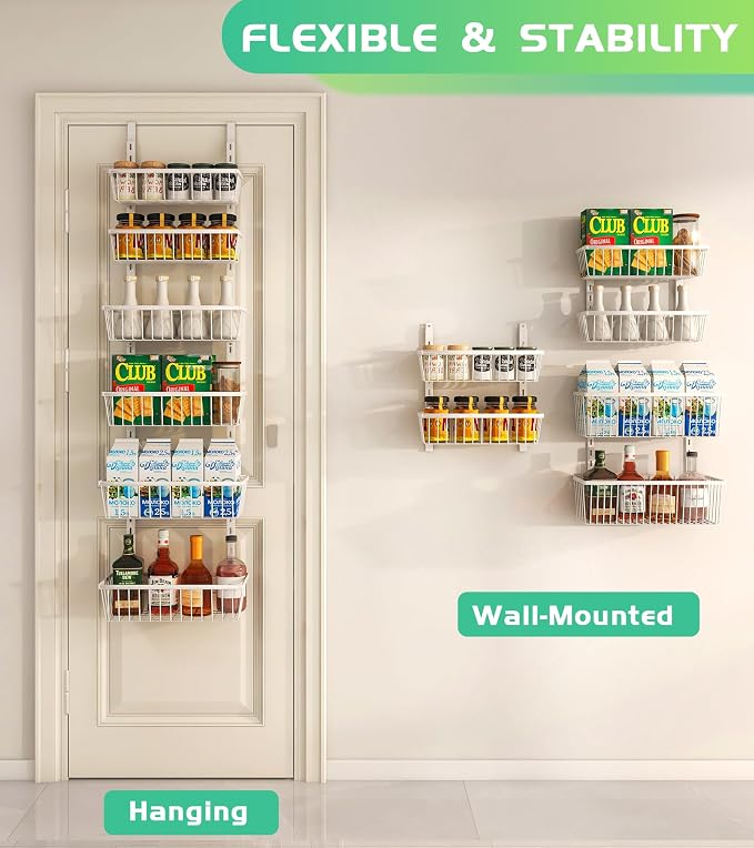 12 Inch Wide Narrow Over The Door Pantry Organizer, Pantry Organization and - Image 4