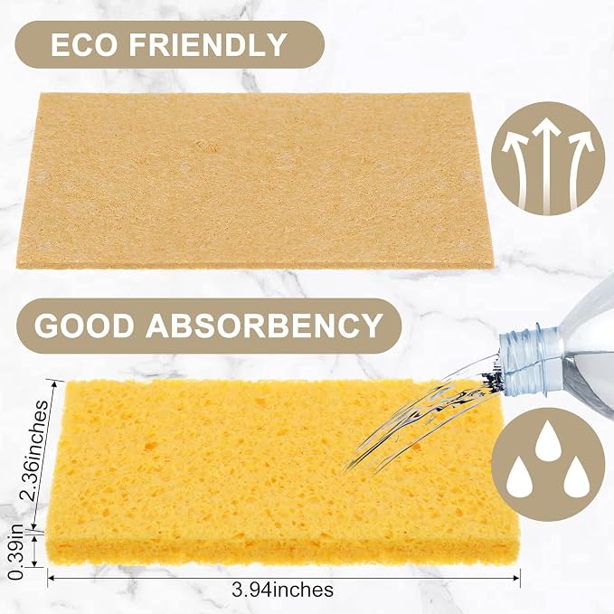 Zhengmy 100 Pieces Sponges Kitchen Compressed Sponges Bulk Natural Dish Sponge - Image 2