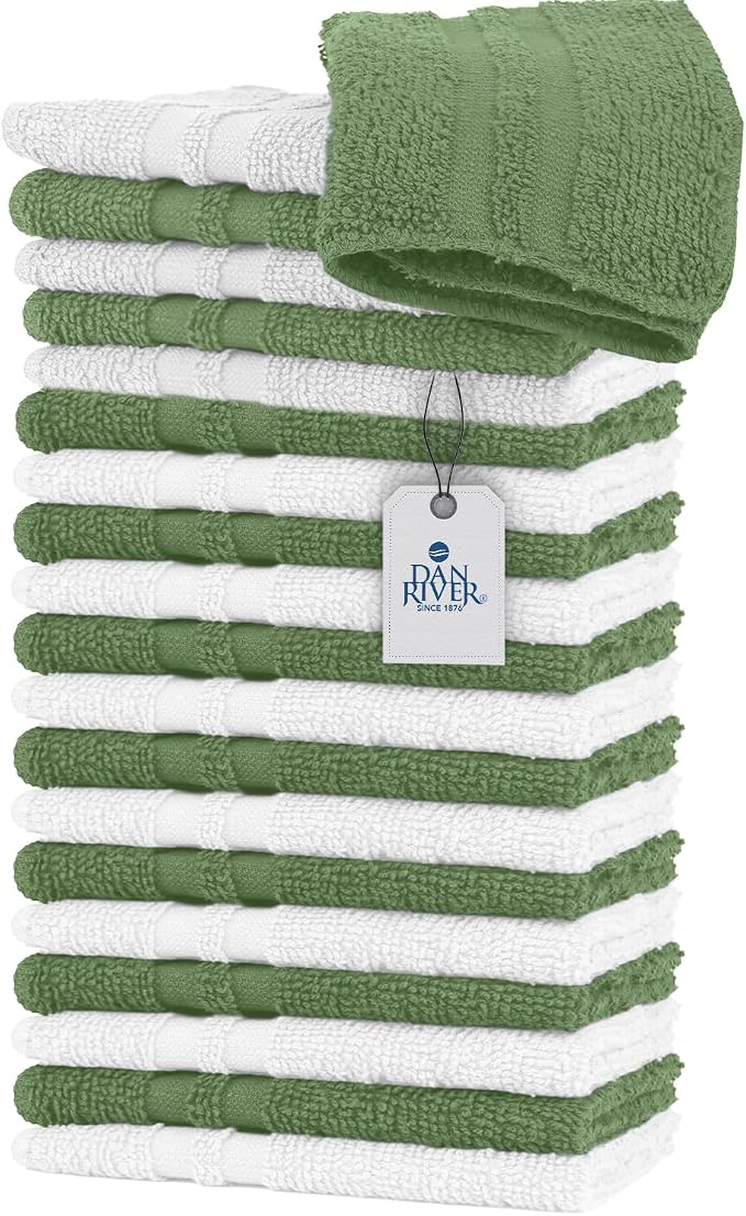 DAN RIVER 100% Cotton Washcloths 20 Pack Premium Quality Face and Body Cloth - Image 8