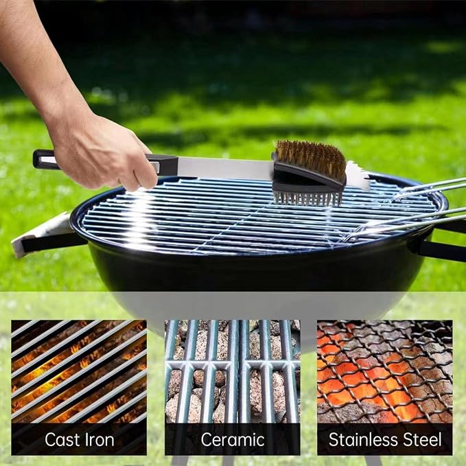 Double Sided Grill Cleaning Brush and Scraper, 16.5" BBQ Brush, Barbecue Cleaner - Image 5