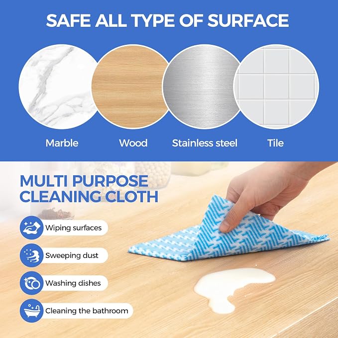 Reusable Cleaning Towels, Disposabel Dry Kitchen Wipes, Dish Cloths, Dry Quickly - Image 3