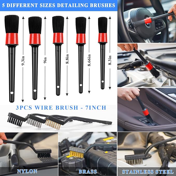 AUTODECO 31Pcs Car Detailing Brush Set, Car Detailing Kit, Auto Detailing Drill - Image 4