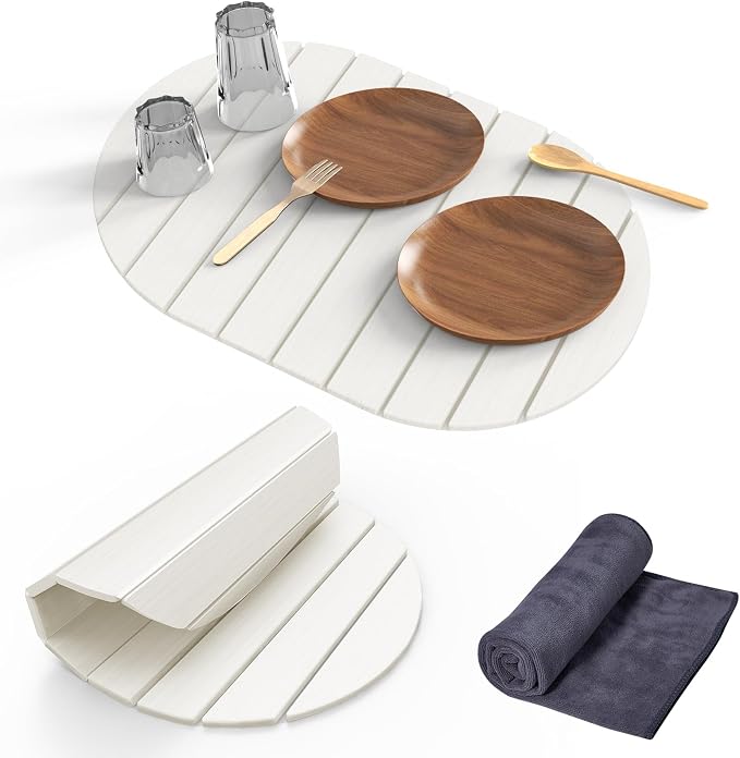Stone Dish Drying Mat for Kitchen Counter, Versatile Stone Drying Mats for Cups by Cecnamt