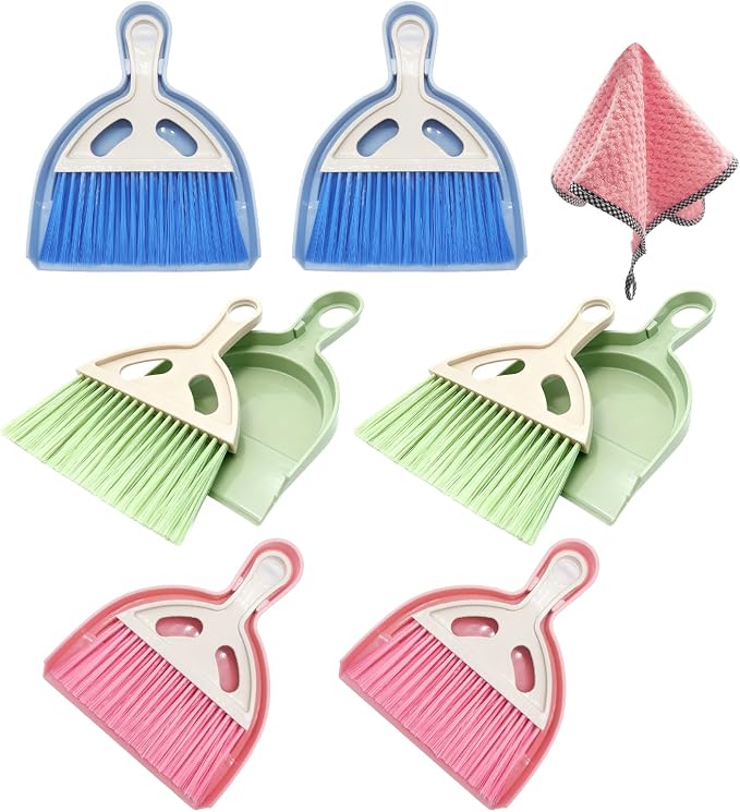 6Pcs Small Dust Pan and Brush Set - Image 7