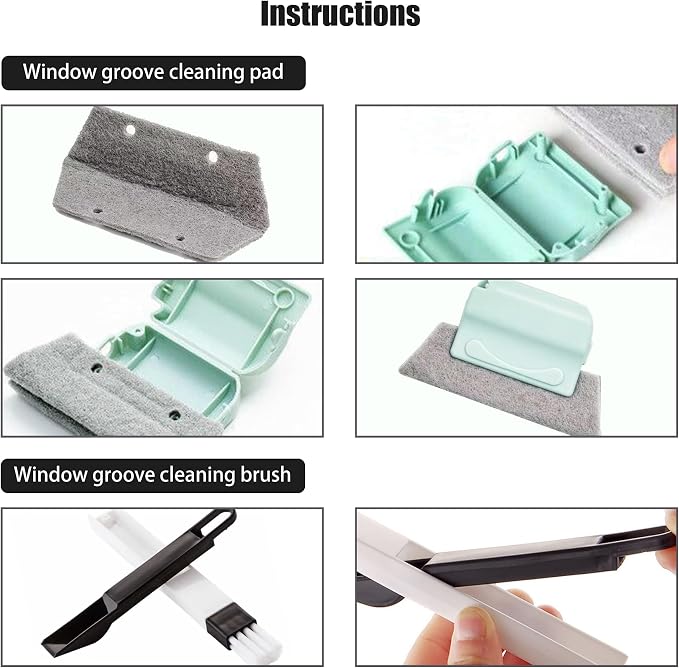 Window Groove Cleaning Tools Set, Small Multipurpose Track Brush - Image 5