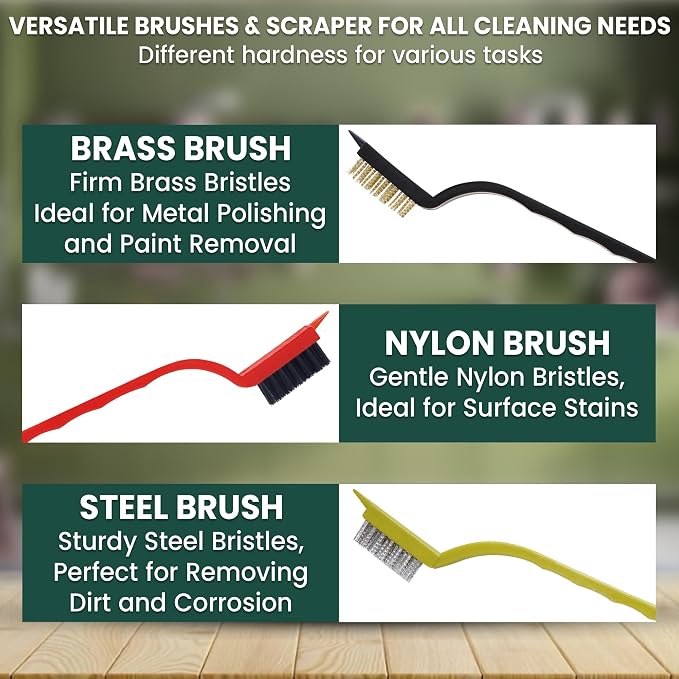 8 Pcs Crevice Cleaning Brush Set – Hard Bristle Cleaning Tools - Image 5