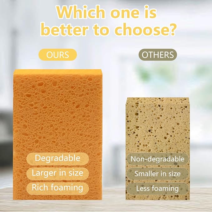 Cellulose Sponges, Large Size 4" x 6" x 1" - Image 9