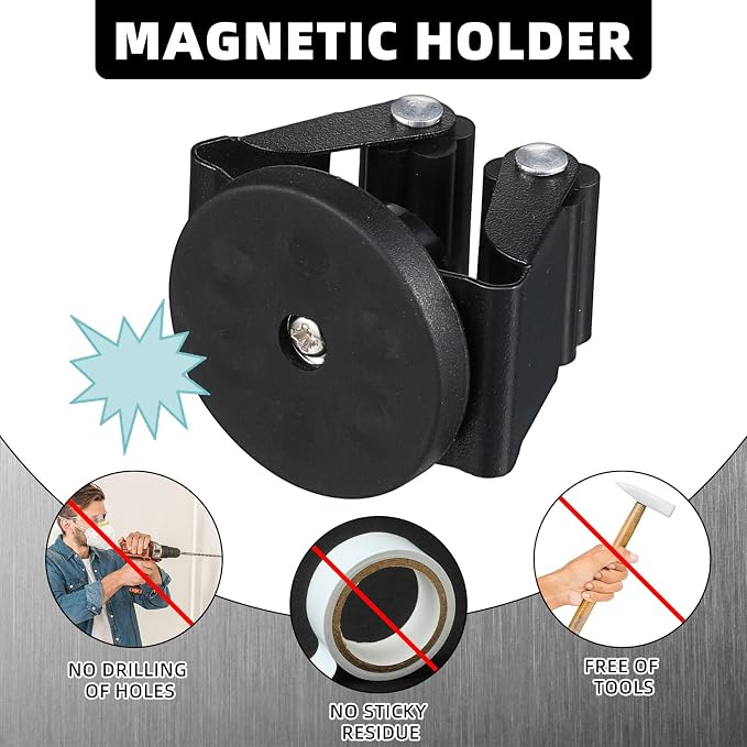 4 Pcs Magnetic Mop Broom Holder Movable Magnetic Broom Holder Rack, Anti Slip - Image 4