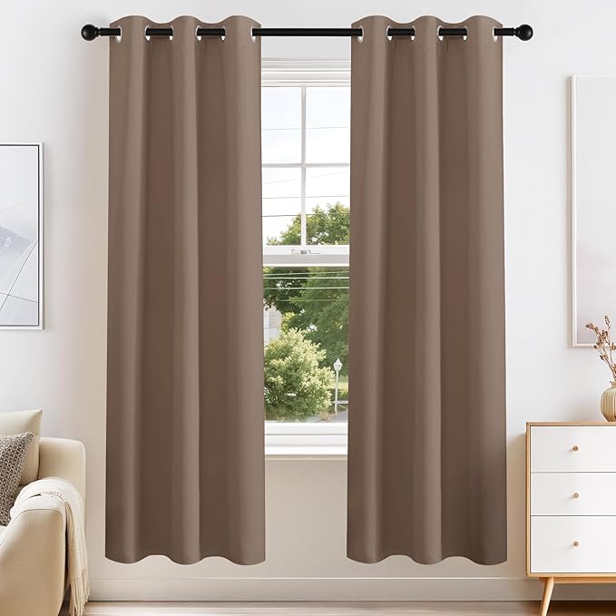 PONY DANCE Blackout Curtains for Bedroom 72 Inch Length 2 Panels Set, Privacy by PONYDANCE