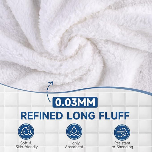 40 Pack White Coral Velvet Washcloths Bulk, Highly Absorbent and Soft Face - Image 2