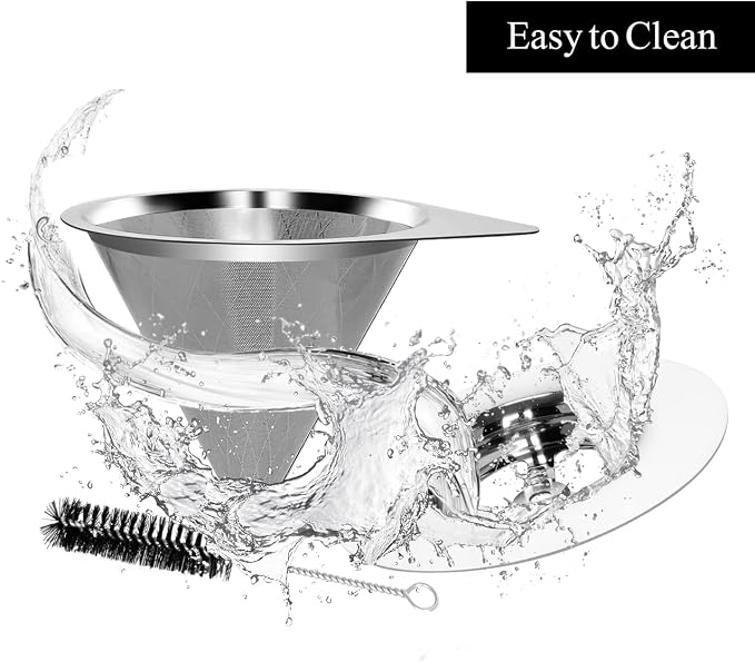 LHS Pour Over Coffee Dripper Reusable Coffee Filter Paperless Coffee Filter - Image 4