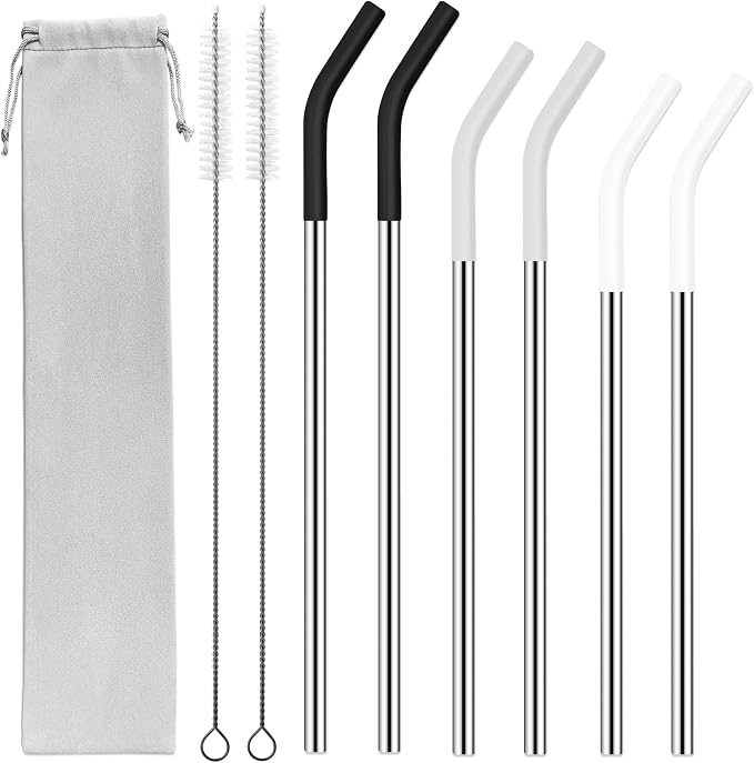 20 30 40 oz Stainless Metal Straws by AccessoriesForWaterBottle