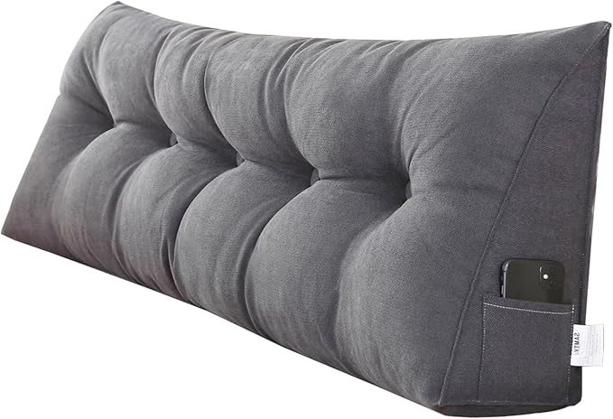 SAMTY Triangular Wedge Pillow headboard Twin XL Size for Couch Large headboard Pillow with Removable Cover Back Rest Pillows for Sitting up in Bed