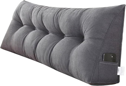 SAMTY Triangular Wedge Pillow headboard Twin XL Size for Couch Large headboard Pillow with Removable Cover Back Rest Pillows for Sitting up in Bed