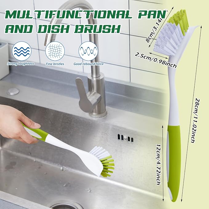 Hsei 20 Pcs Light Green Kitchen Scrub Dish Brush Bulk - Image 2