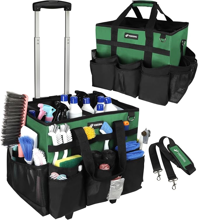Large Rolling Cleaning Caddy Bag by Unknown
