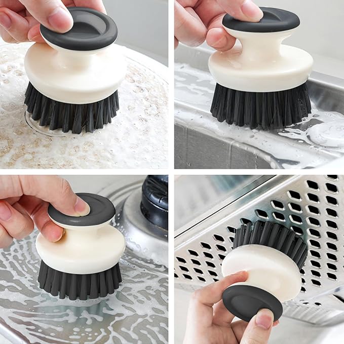 Dish Scrub Brush, Ergonomic Grip Palm Brush, Kitchen Scrub Brushes - Image 5