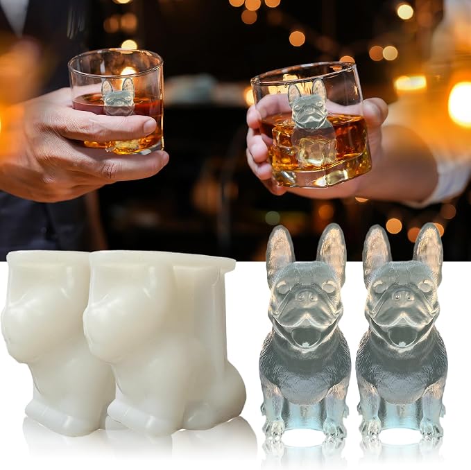 3D French Bulldog Ice Cube Molds Tray Silicone by SIUPER