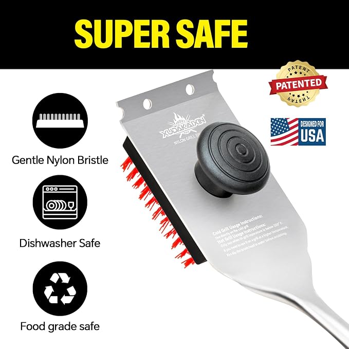 Nylon Grill Brush, Dual Grip Design, - Image 2
