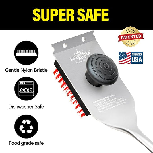 Nylon Grill Brush, Dual Grip Design, - Image 2