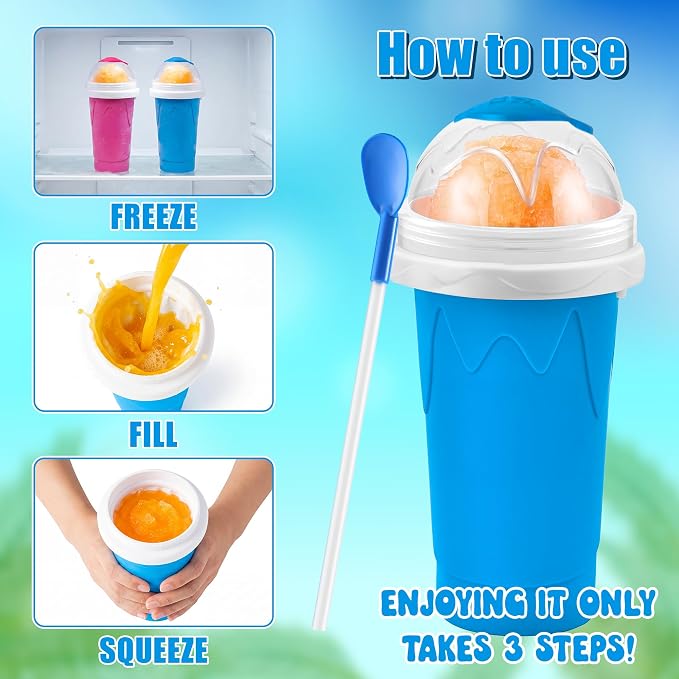 2 Pack Slushy Cup with Cleaning Brush Set - Image 4