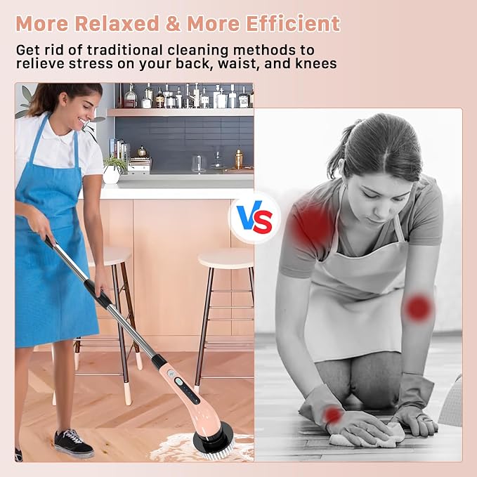 Electric Spin Scrubber, Cordless Cleaning Brush, Shower Scrubber - Image 4