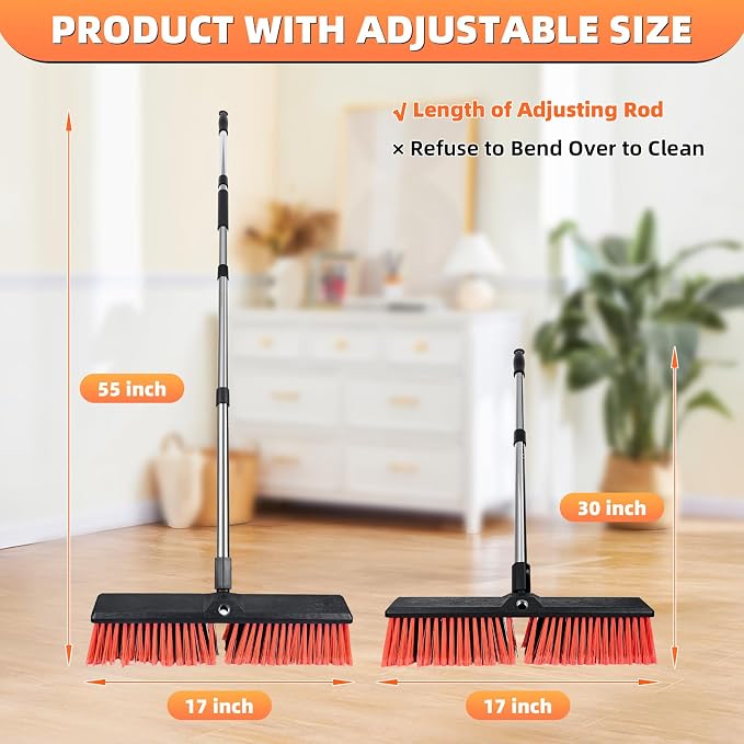 Push Broom, Heavy Duty Outdoor Broom - Image 2