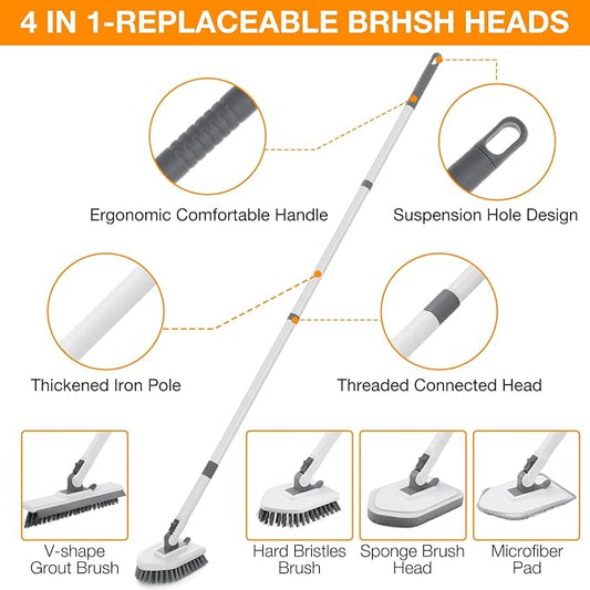 4 in 1 Shower Scrubber Cleaning Brush, Tub and Tile Scrubber - Image 2