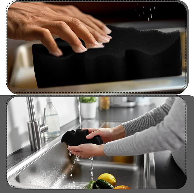 Tioncy 12 Pack Bat Sponges Kitchen Bulk Dual Sided Scrubber Gothic Sponges - Image 4