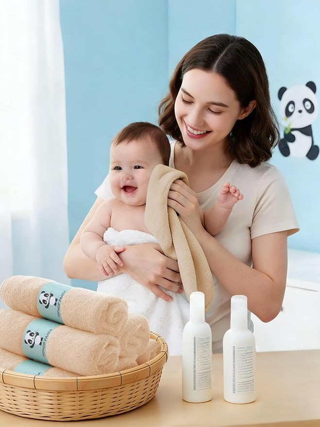 HIPHOP PANDA Baby Washcloths, Rayon Made from Bamboo - Image 3