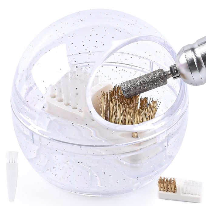 Nail Drill Bits Cleaner Brush Case Accessories, Nail Art Cleaner Tool Case by YINGJEE
