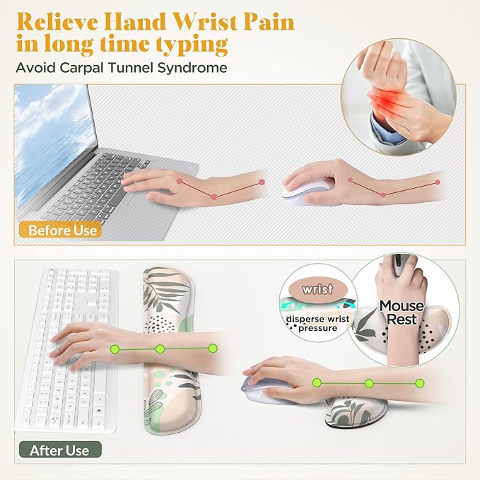 Gimars Enlarge Silky and Superfine Fabric Gel Memory Foam Keyboard Wrist Rest - Image 4