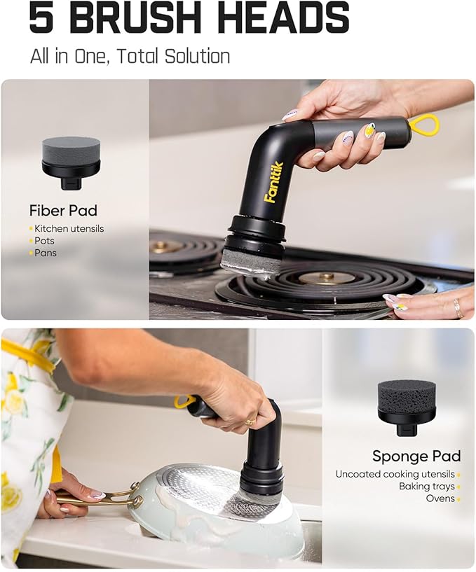 Fanttik G9 Handy Cordless Electric Spin Scrubber, MagnaStorm Motor, Dual-Speed - Image 4