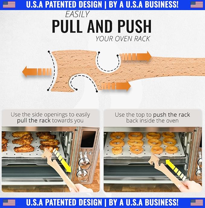 Wooden Oven Rack Puller Stick, Push Pull Tool - Image 2
