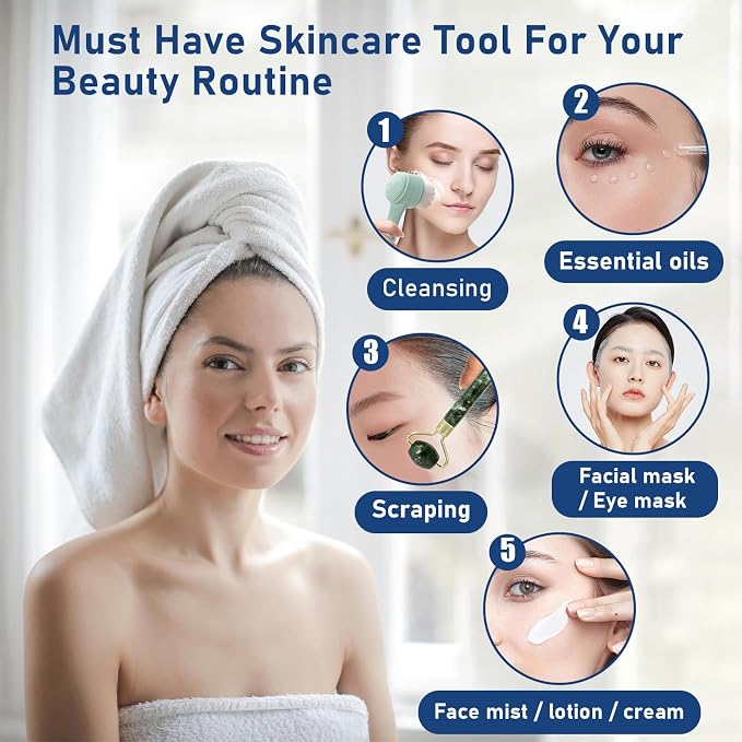 Face Brush 2 in 1, Silicone Facial Cleansing Exfoliating Brush Soft Bristles - Image 5