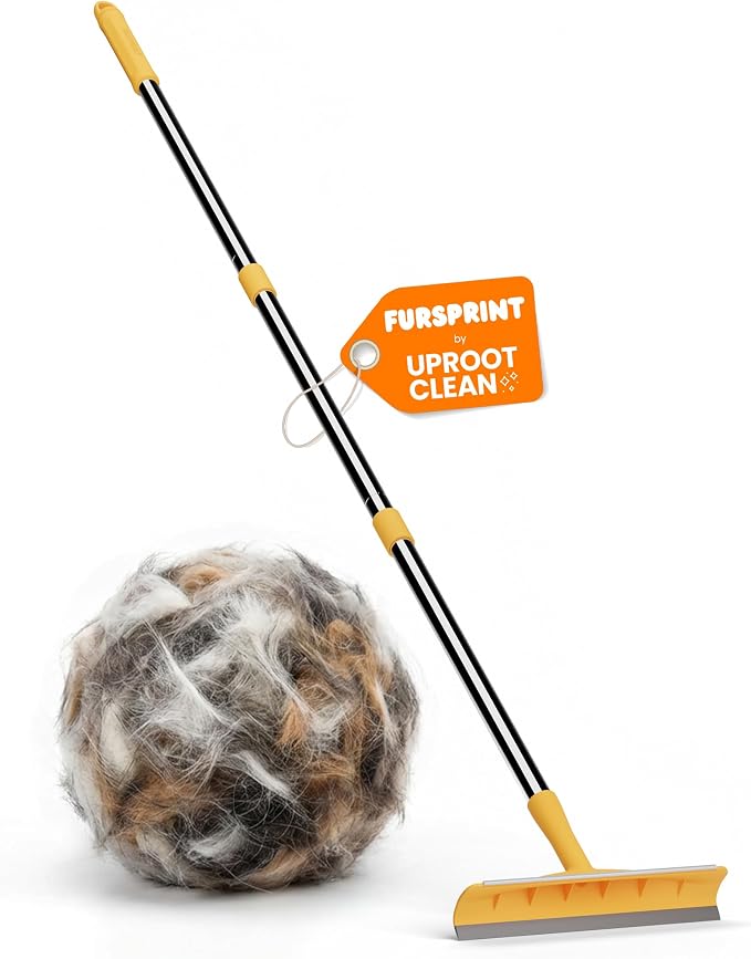 Carpet Rake for Pet Hair Removal – Reusable Cat & Dog Hair Remover Broom by Fursprint