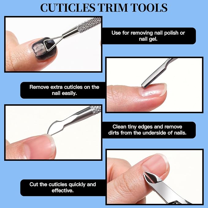 FANDAMEI Manicure Set, Nail Tools, Files 100/180, Buffer Block, Cuticle Nippers - Image 4