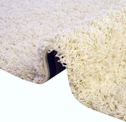 Unique Loom Solid Shag Collection Area Rug (5' 1" x 8' Oval, Pure Ivory)